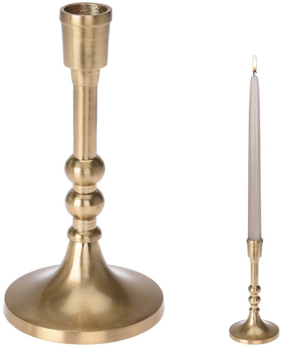 Home & Styling Collection Home Styling Collection - Aluminium Kandelaar - Goudkleurig - 17 cm - Elegant Design