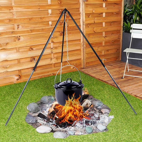 Ambiance Driepoot Bbq Standaard Met Ketting Voor Emaille Pan 150 Cm van Ambiance — afbeelding 3