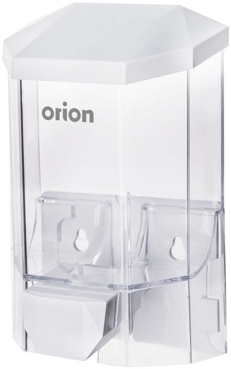 Orion Wandzeepdispenser - 430 ml - Transparant & Wit - Muurbevestiging - Voor Badkamer en Keuken - Zeep- en Geldispenser