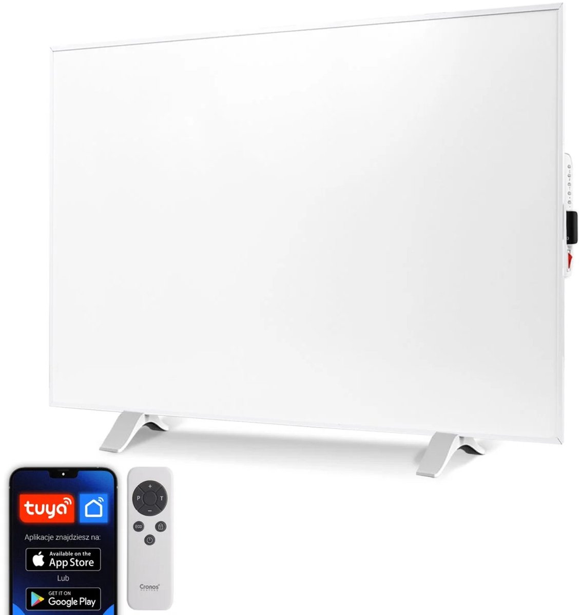 Cronos - Infraroodverwarming - 500W - mat oppervlak - verwarmt tot 14m2 - Synthelith PRO CRP-500TWP Wit
