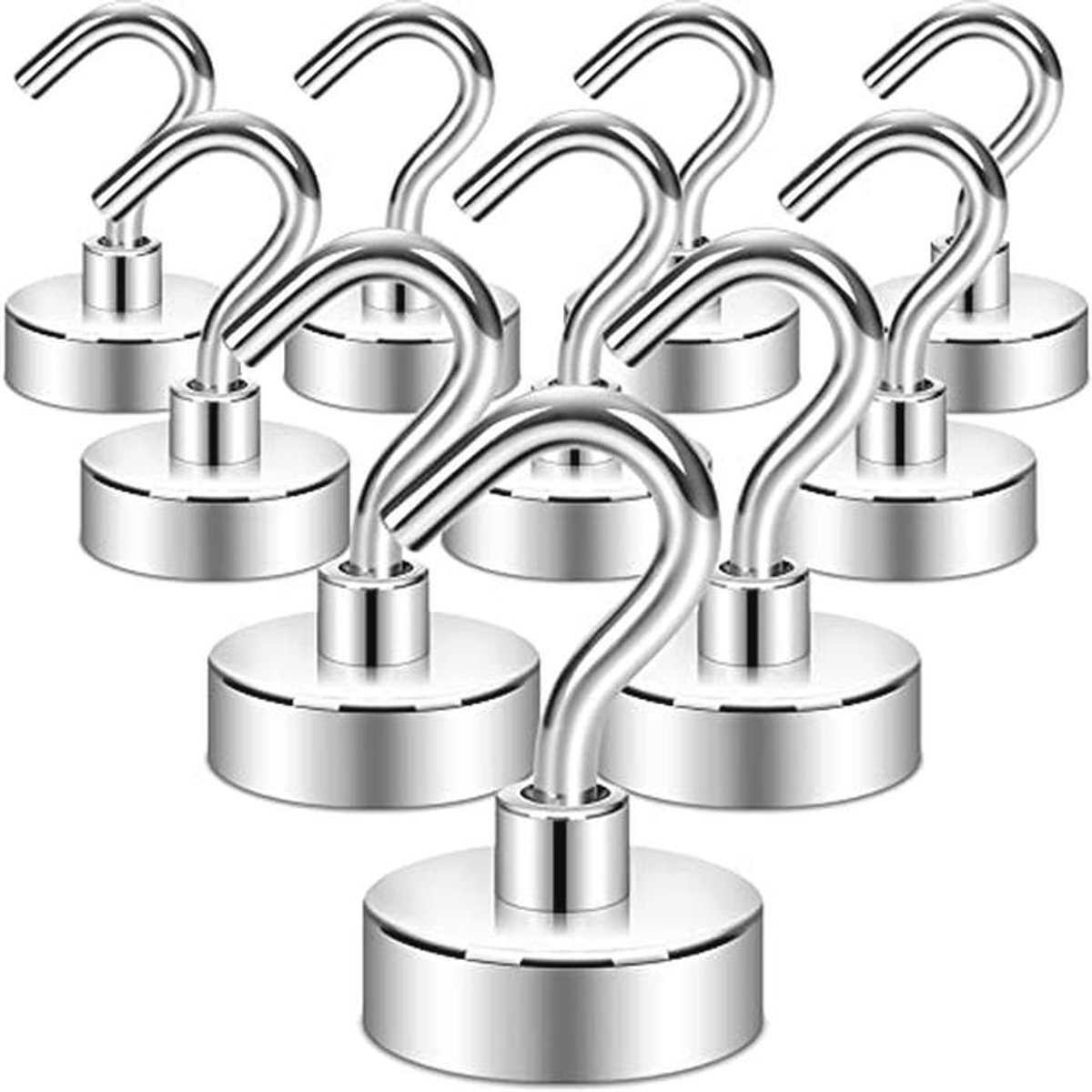 Magnetische Haken voor Koelkast - 1,4 kg Capaciteit - Extra Sterke Haak voor Ophangen - 10 Stuks