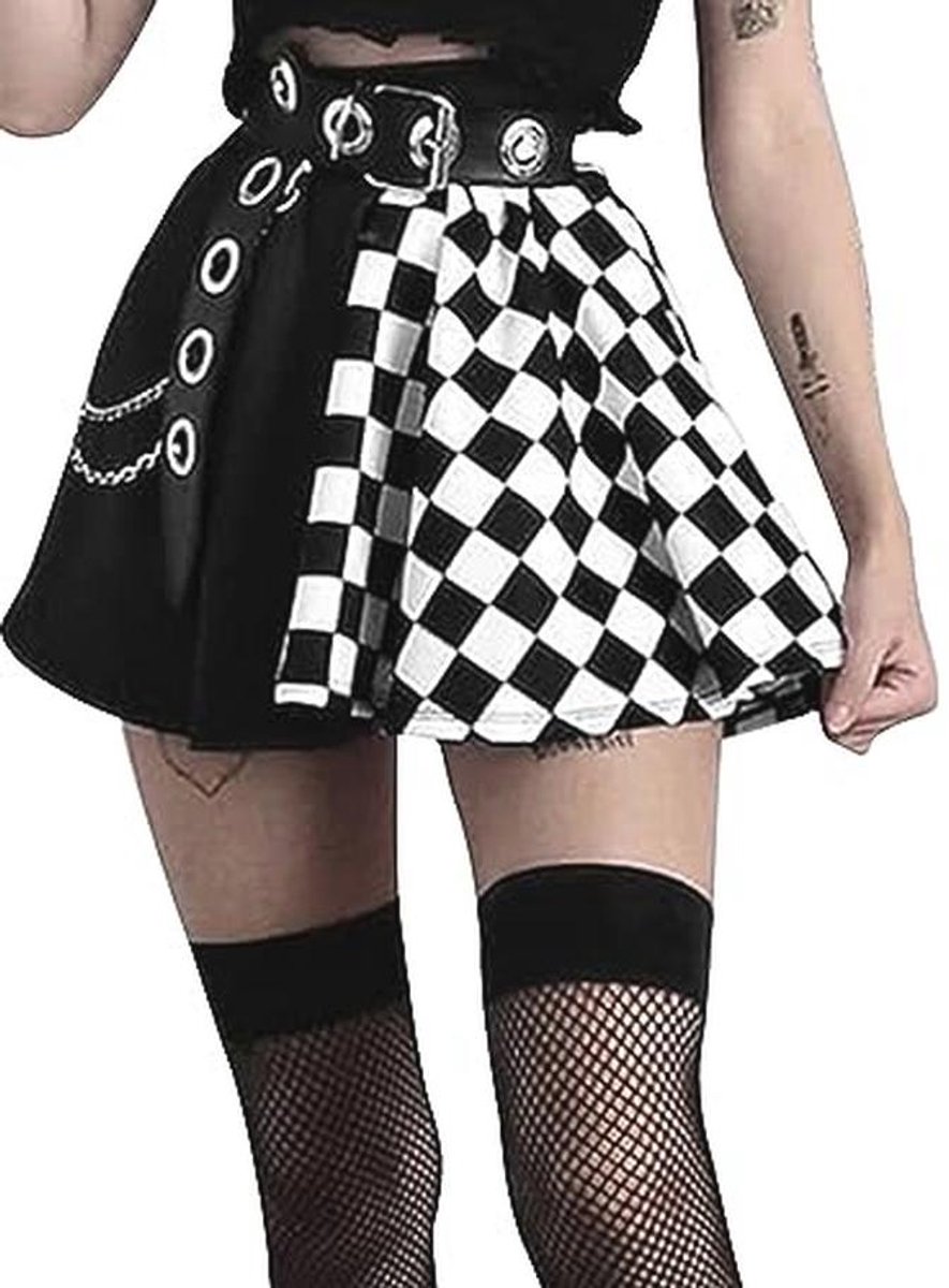 Gothic rok dames zwart kant hoge taille A-lijn minirok steampunk cosplay