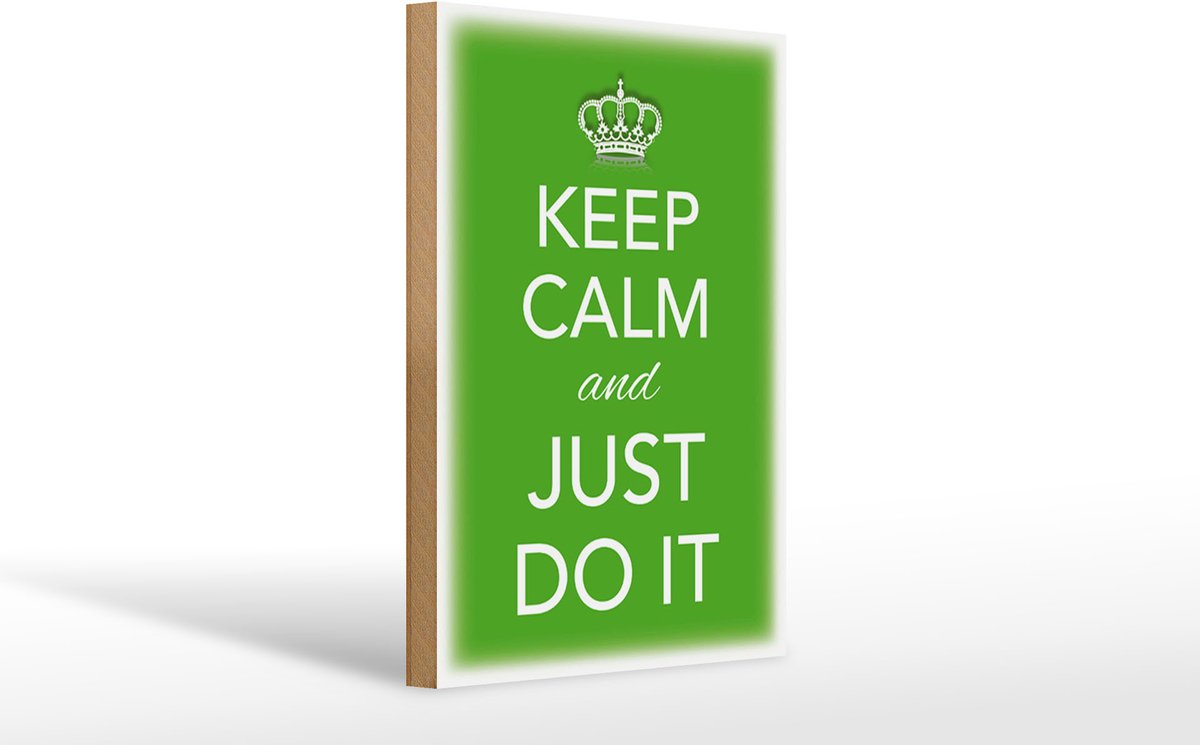 Holzschild Spruch 20x30cm Keep Calm and just do it