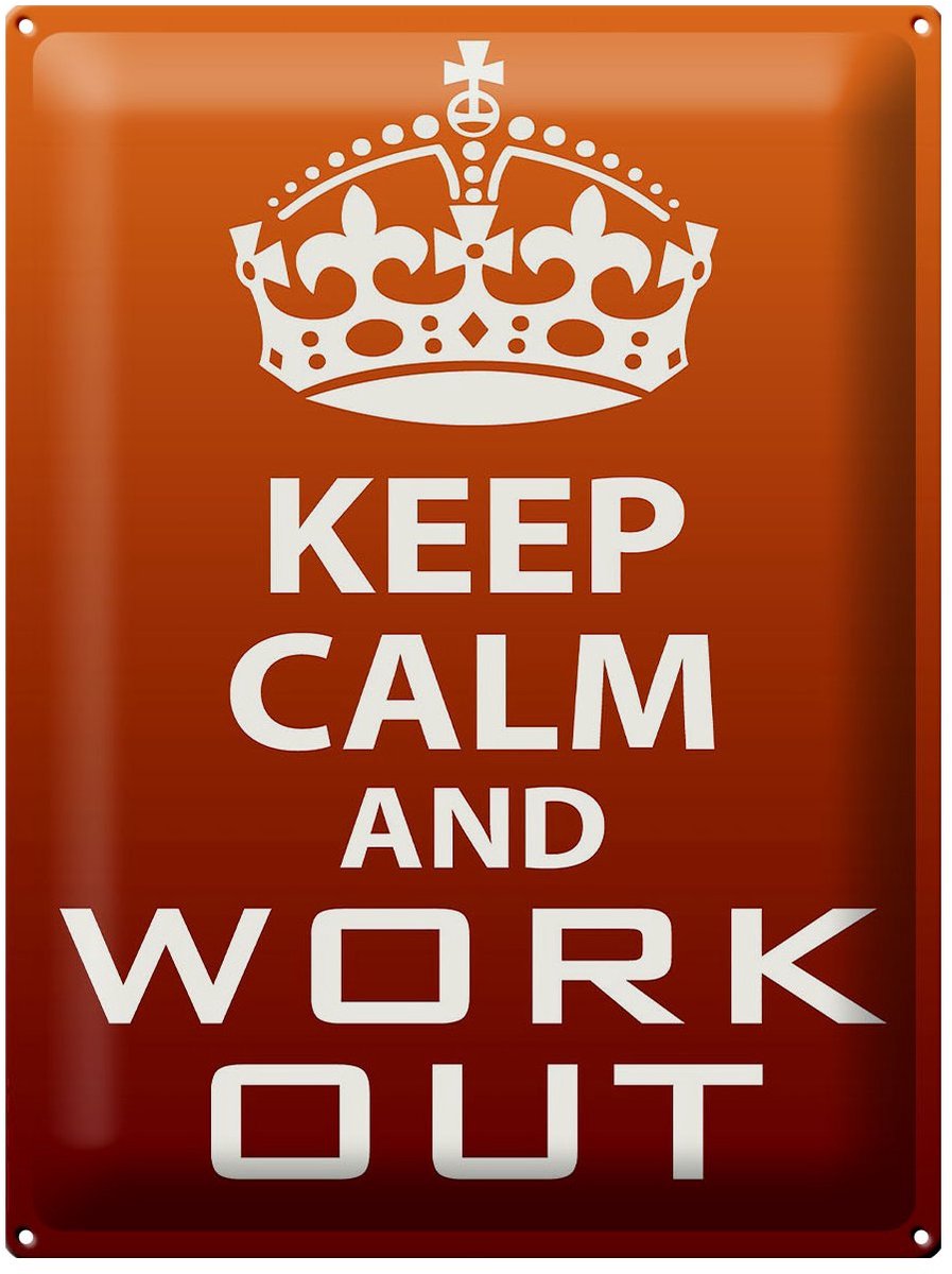 Blechschild Spruch 30x40cm Keep Calm and work out