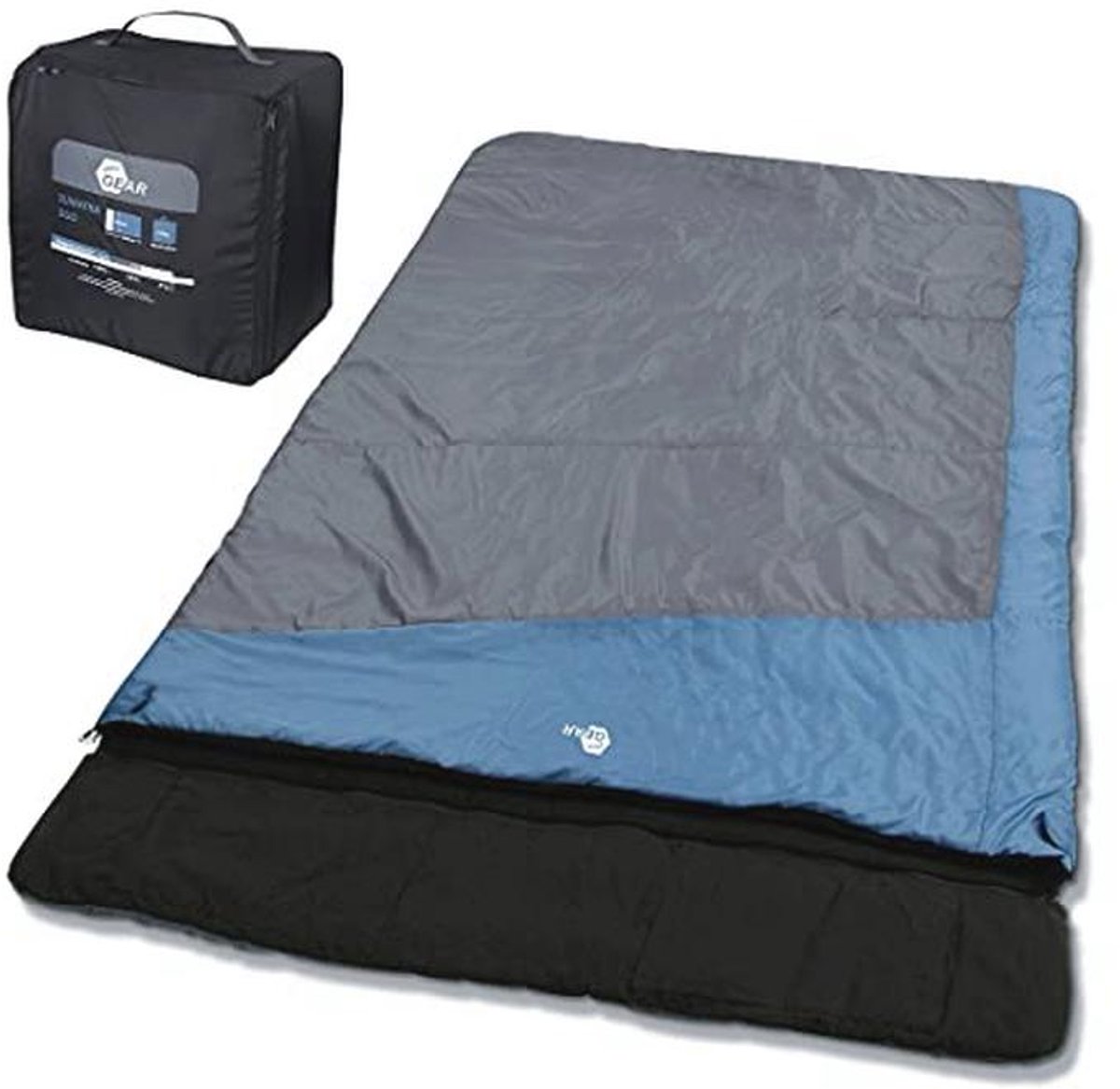 Duo 2-Persoons Slaapzak -7°C | Katoenen Voering, Comfortabel en Waterafstotend | 230x160 cm