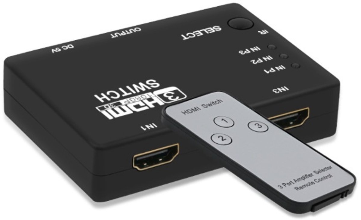 HDMI schakelaar 3 naar 1 / met afstandsbediening - versie 1.3 (Full HD 1080p)