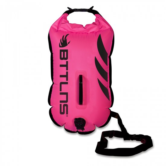 BTTLNS zwemboei voor openwaterzwemmen - Zwem boei met drybag - Compact formaat - Dubbel gelaagd nylon - 20 liter - Amphitrite 2.0 - Roze