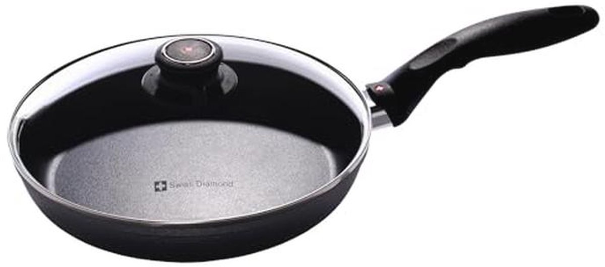 Veelzijdige 24 cm Koekenpan met Deksel - Lichte en Duurzame Antiaanbaklaag