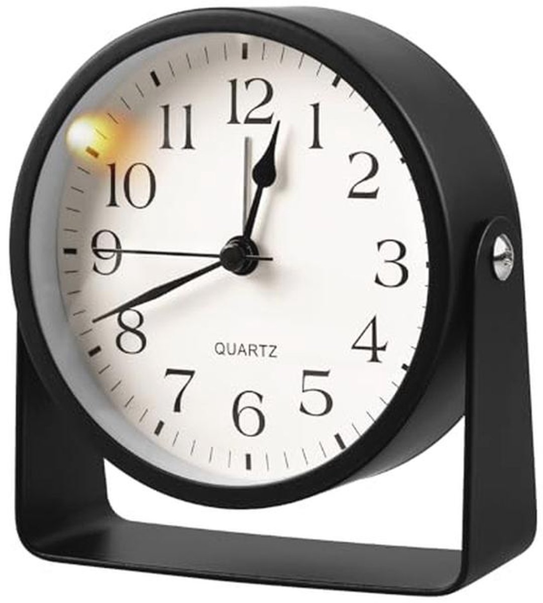 Analoge wekker met geruisloze werking en nachtlichtfunctie – Draaibaar en luid alarm – Perfect voor thuis en op reis