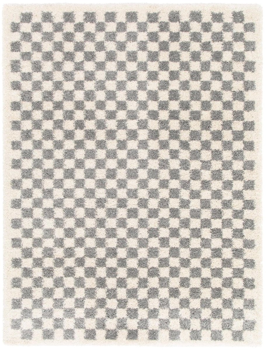 AFK Living - Hoogpolig ruitmotief tapijt zacht en volumineus CHECKERS