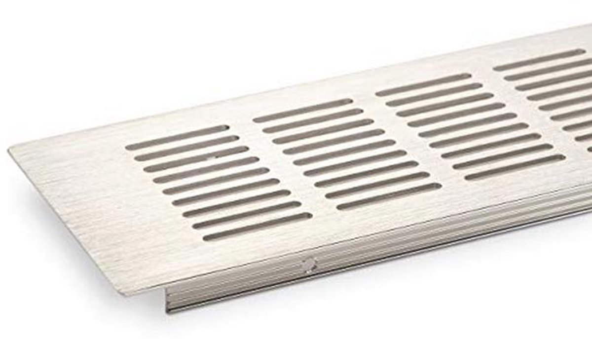 Geperforeerd Ventilatierooster 500 x 80 mm Roestvrij Staal Look