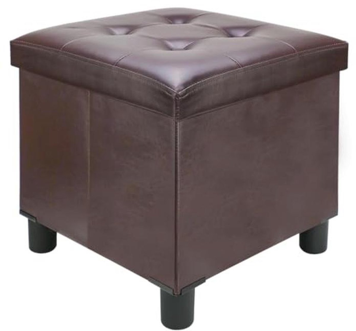 Opvouwbare Ottomaanse Met Opbergruimte - Bruin 45 x 45 x 45 cm