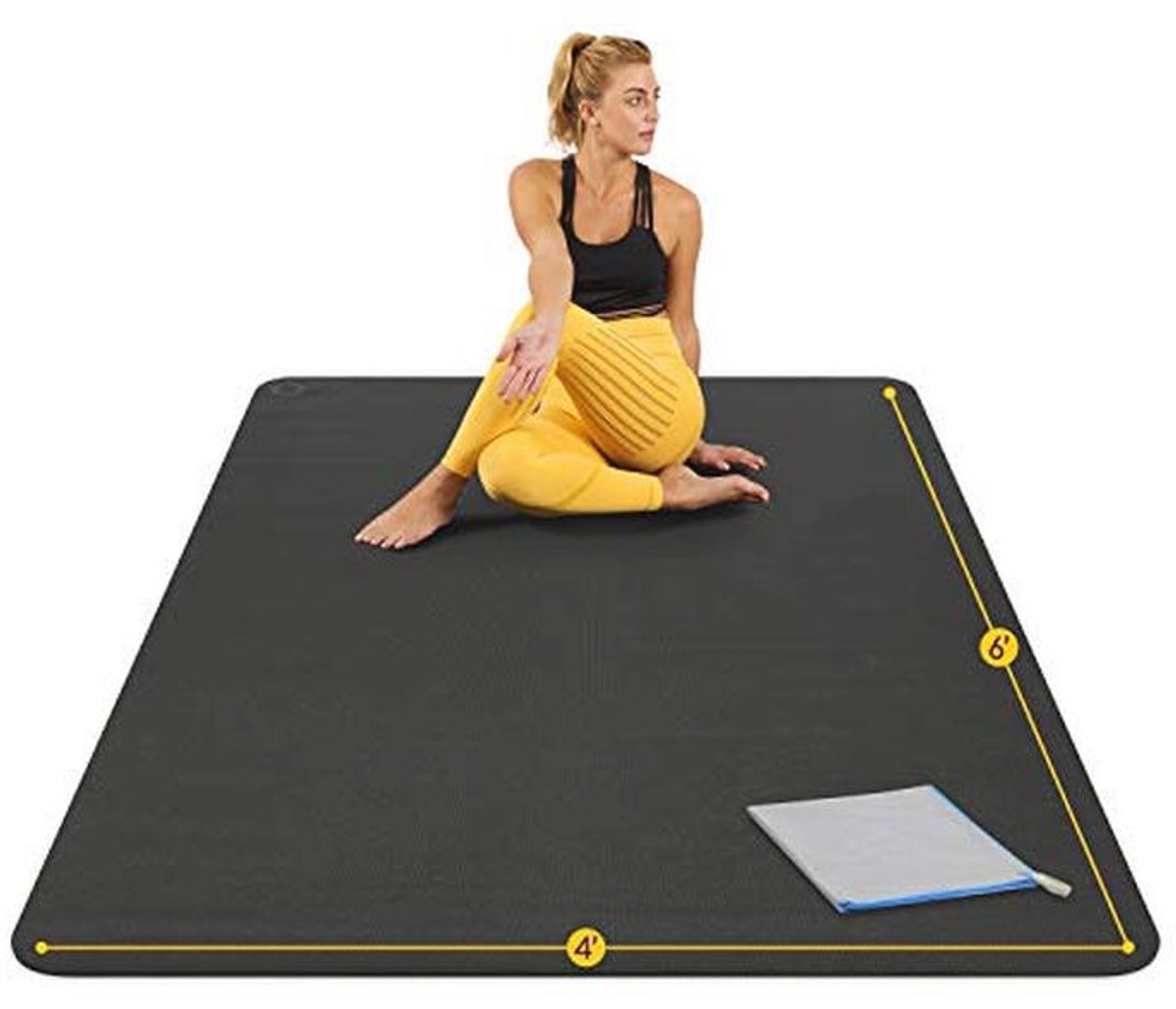 Grote, extra dikke yogamat - duurzaam, antislip, geurloos, voor thuisfitness en blotevoetenoefeningen - 1,8 x 1,2 m