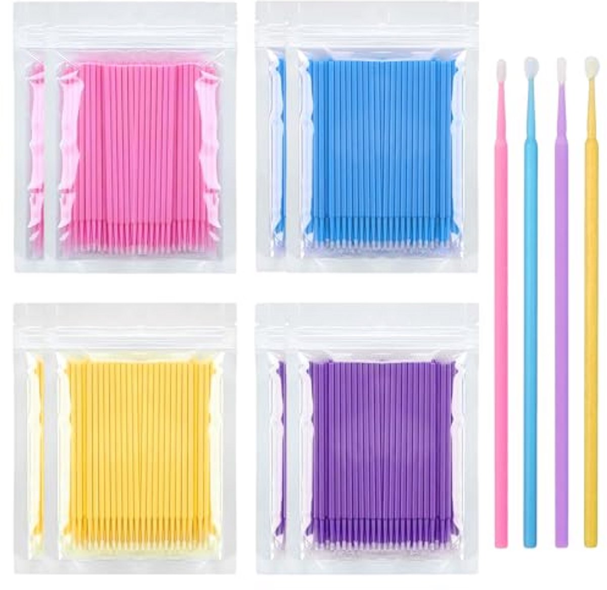 Microborstels voor make-up en wimperverlenging - 800 stuks