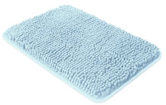 Kleine badkamertapijten - Dikke chenille badmatten, Absorberend en wasbaar antislip tapijt, Pluche zachte tapijten voor badkamer, douche en wastafel (30 x 45 cm, babyblauw)