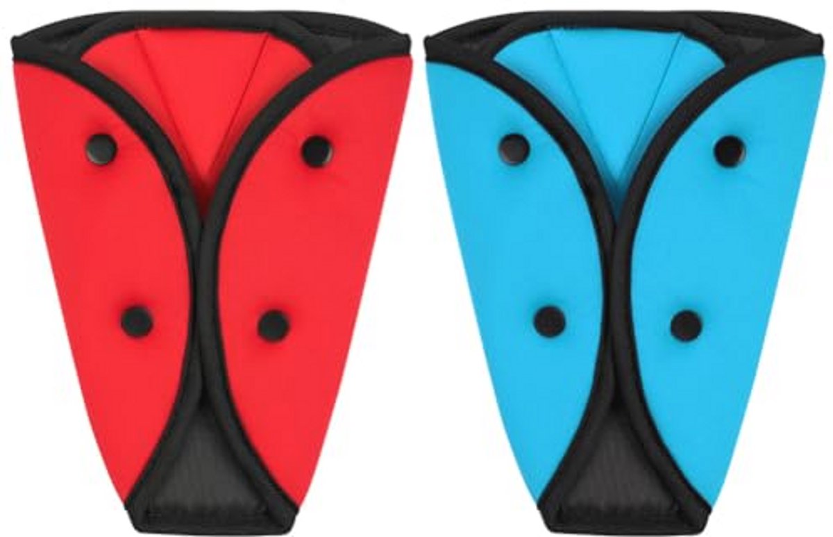 Autogordelbeschermers voor kinderen en volwassenen - Universele gordelverstellers - Comfortabele en veilige autoaccessoires (rood, blauw)