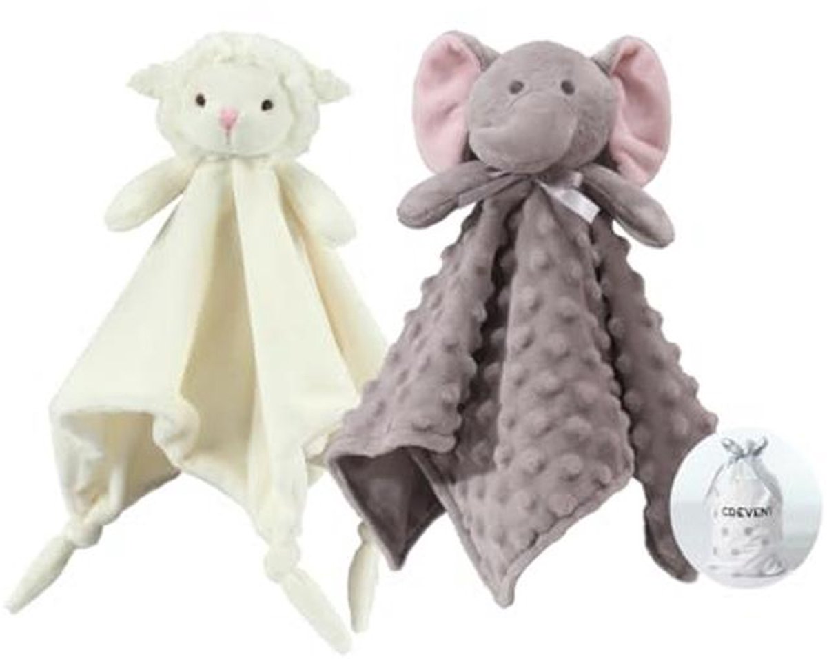 2 Zachte Pluche Veiligheidsdekens met Dierengezicht voor Kinderen - Perfecte Cadeaus voor Verjaardag of Babyshower
