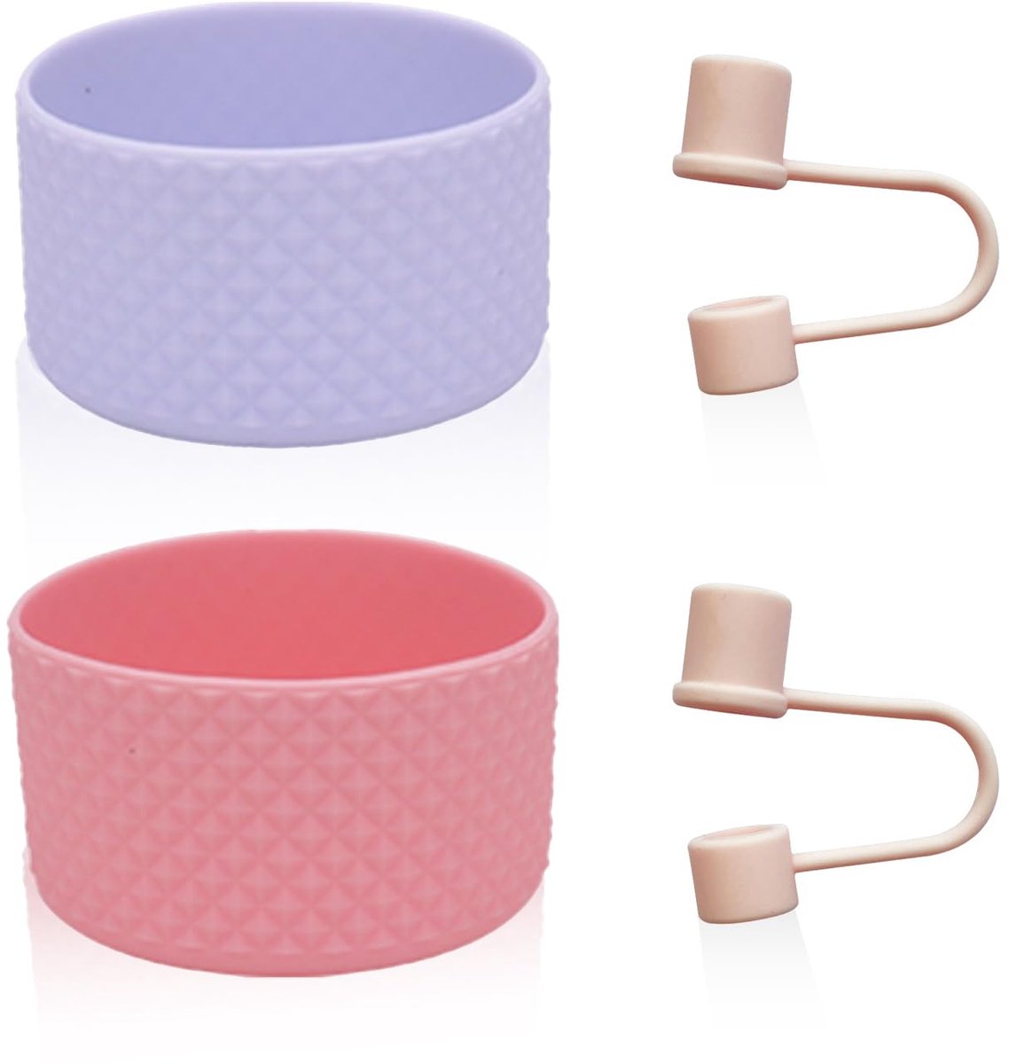 2 stuks reisbeker accessoires, 2 stuks rietjesdoppen, siliconen bekerdeksel, bekerbescherming, bescherming van de bekerbodem, siliconen bekerdeksel, bescherming van de flesbodem, bescherming van de bekerbodem,