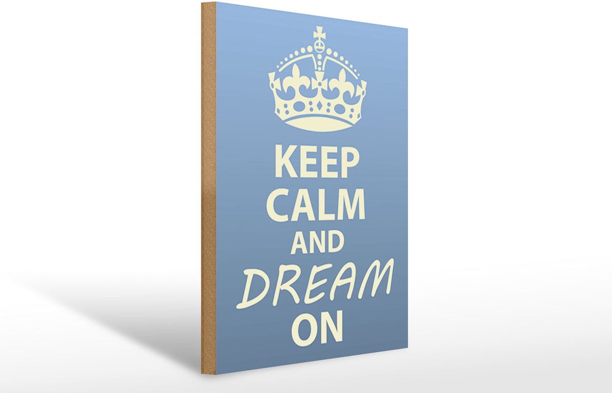 Holzschild Spruch 30x40cm Keep Calm and dream on