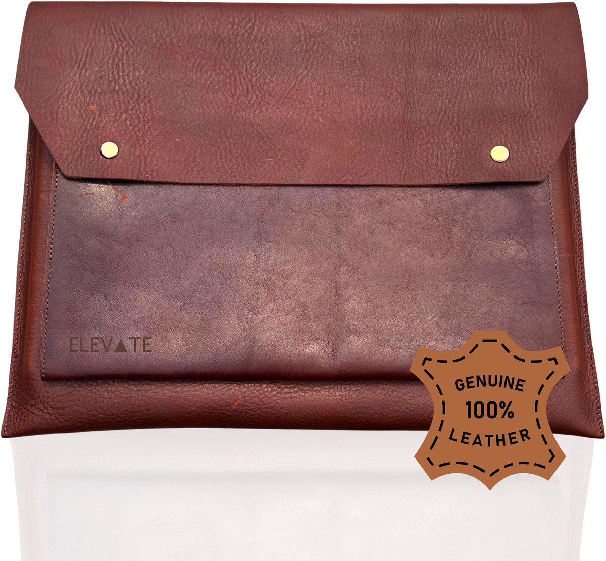 Elevate® Premium Crazy Horse Leren Laptoptas – 17 inch – Handgemaakte Full-Grain Laptop Sleeve – Waterafstotend & Zelfherstellend – Luxe Documententas / Laptophoes voor Werk & Reizen