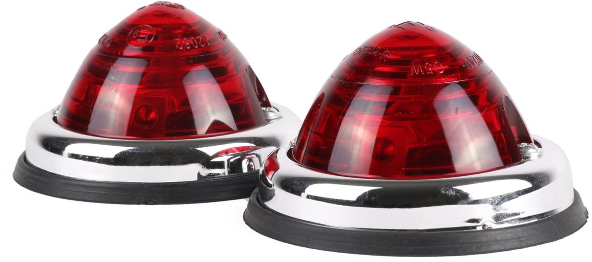 zijmarkeringslamp universeel 2 stuks rood 12 volt - contourlamp - zij lamp - breedtelamp