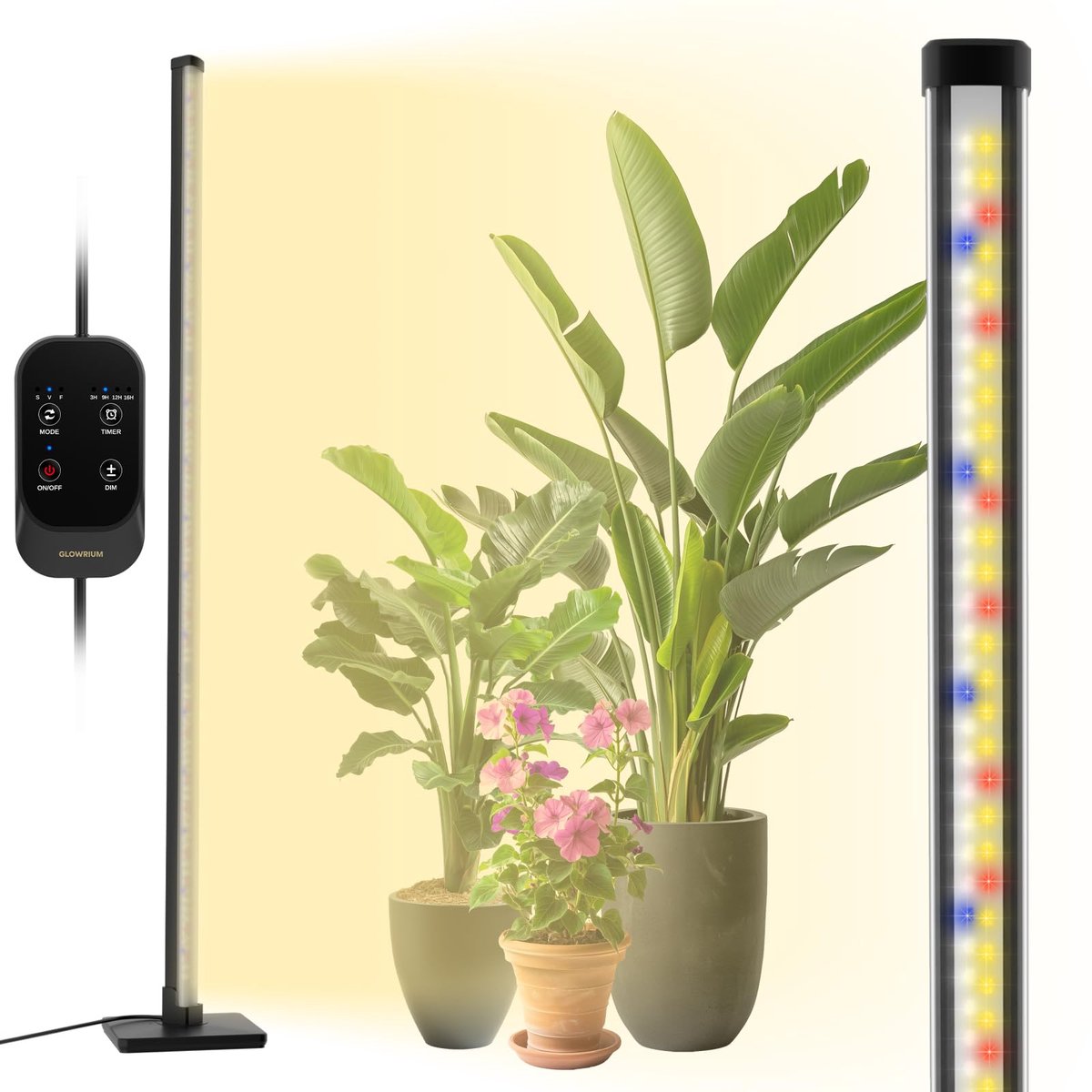 Ibenzoa® Verstelbare verticale kweeklamp met zijverlichting voor kamerplanten