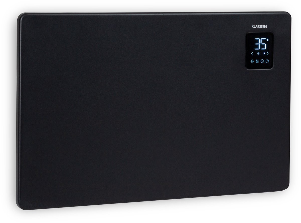 Klarstein Bansin Smart 1500 - Convector Kachel Voor 30m² - 1500W - WiFi Bediening Via Klarstein App - Wandmontage En Als Mobiel Staand - Zwart