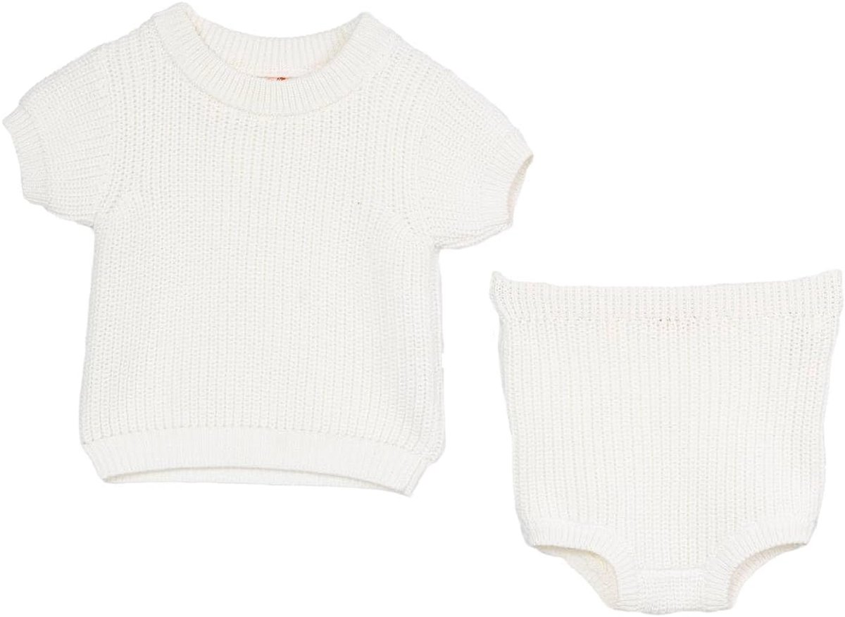 Schattige Gebreide Babyset Katoen - Trui Lange & Korte Mouw - Comfortabele Jongens & Meisjes Outfit (0-12 Maanden)