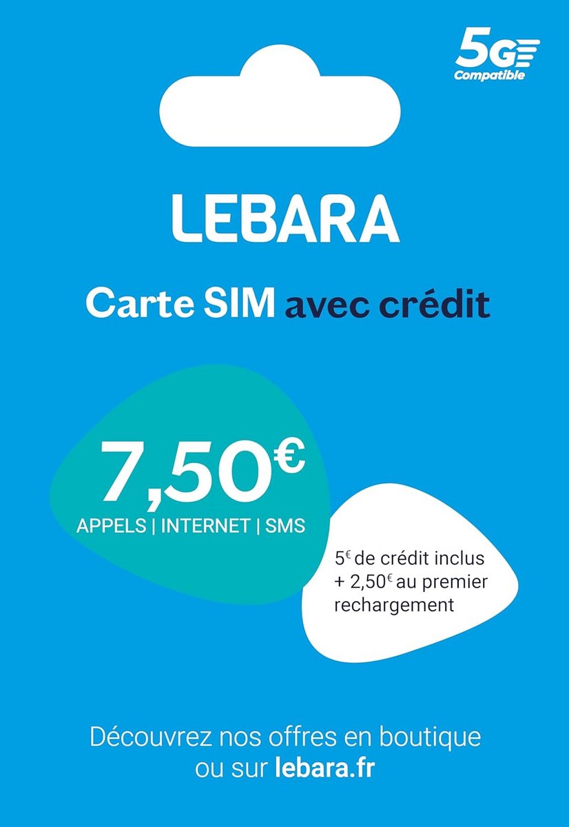 SIM Kaart Frankrijk met EUR 7,50 Beltegoed - Franse Telefoonnummer