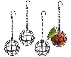 Fat Ball Vogelfeederhouder Set van 4 - Metalen Vogels Feeder voor Buiten