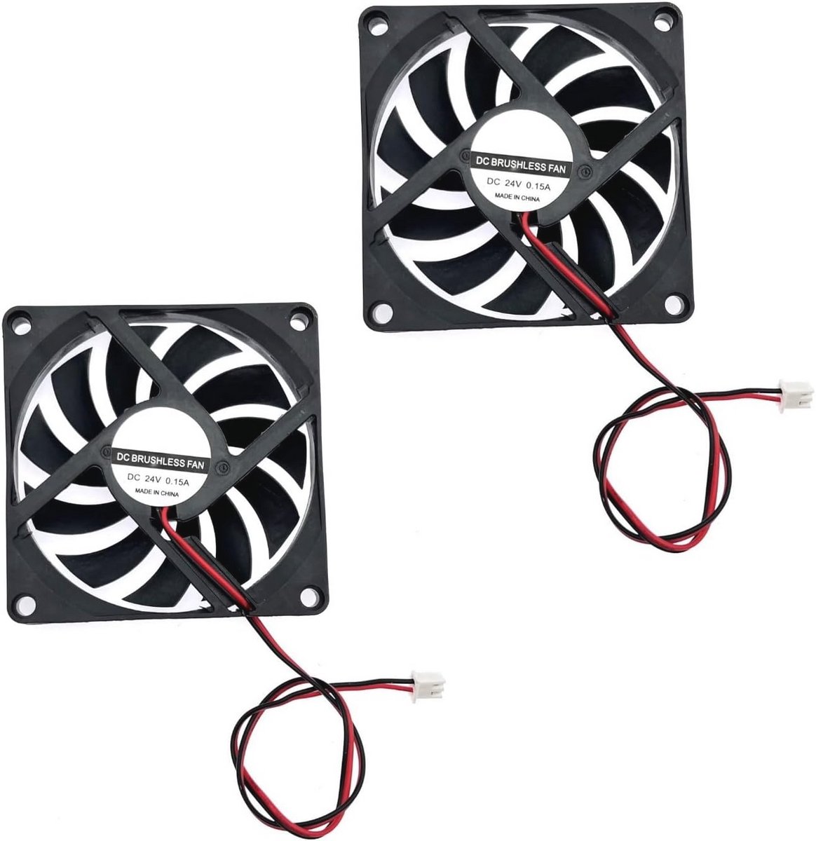 Stille 80mm DC 24V Koelventilatoren - 2 Stuks