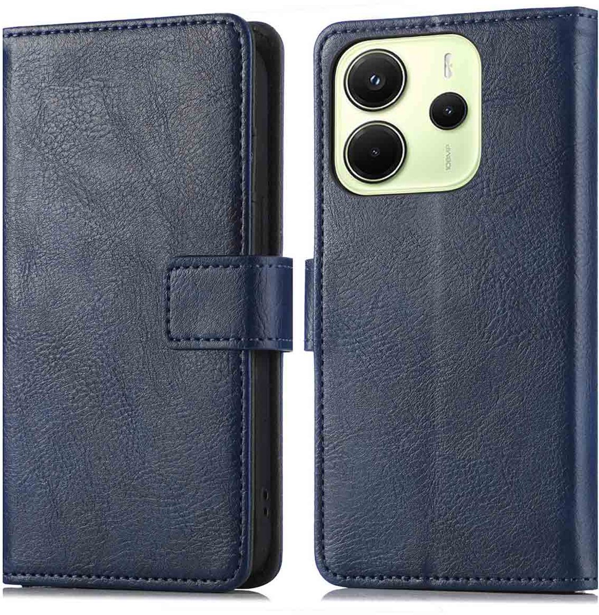 imoshion Hoesje - Geschikt voor Xiaomi Redmi Note 14 (4G) - Luxe Bookcase - Donkerblauw