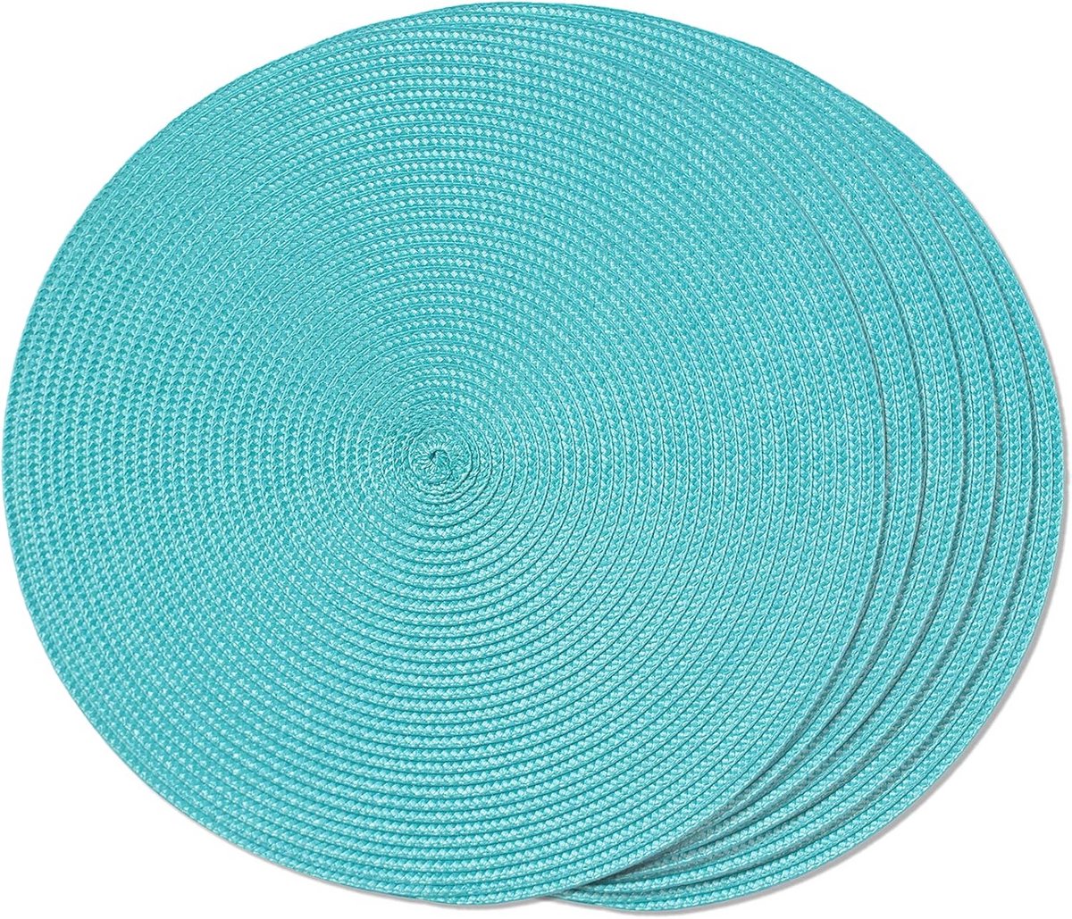Gevlochten placemats set van 6 – Antislip, wasbaar en hittebestendig – 38 cm diameter