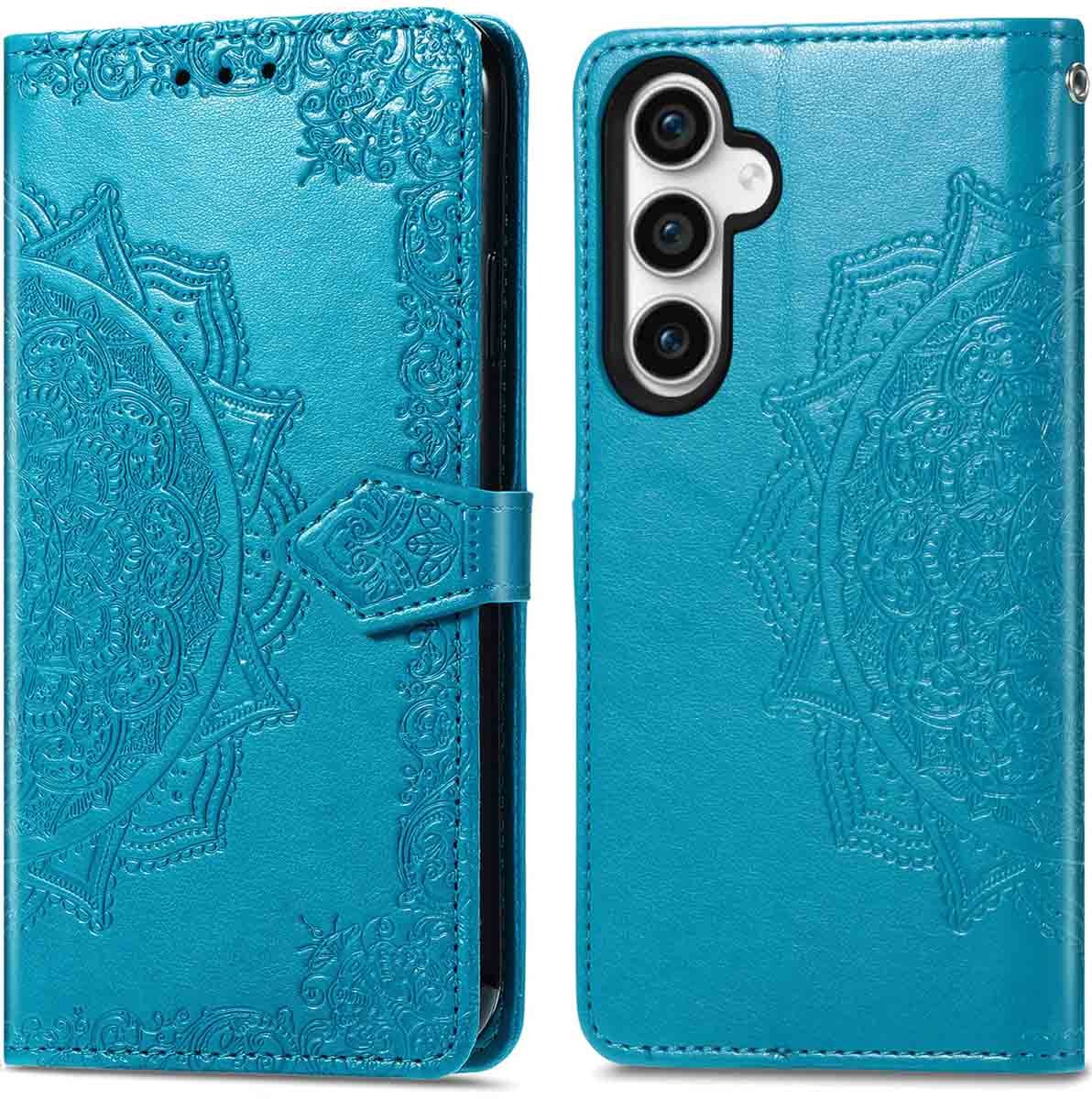 imoshion Hoesje - Geschikt voor Samsung Galaxy S23 FE - Mandala Bookcase - Turquoise