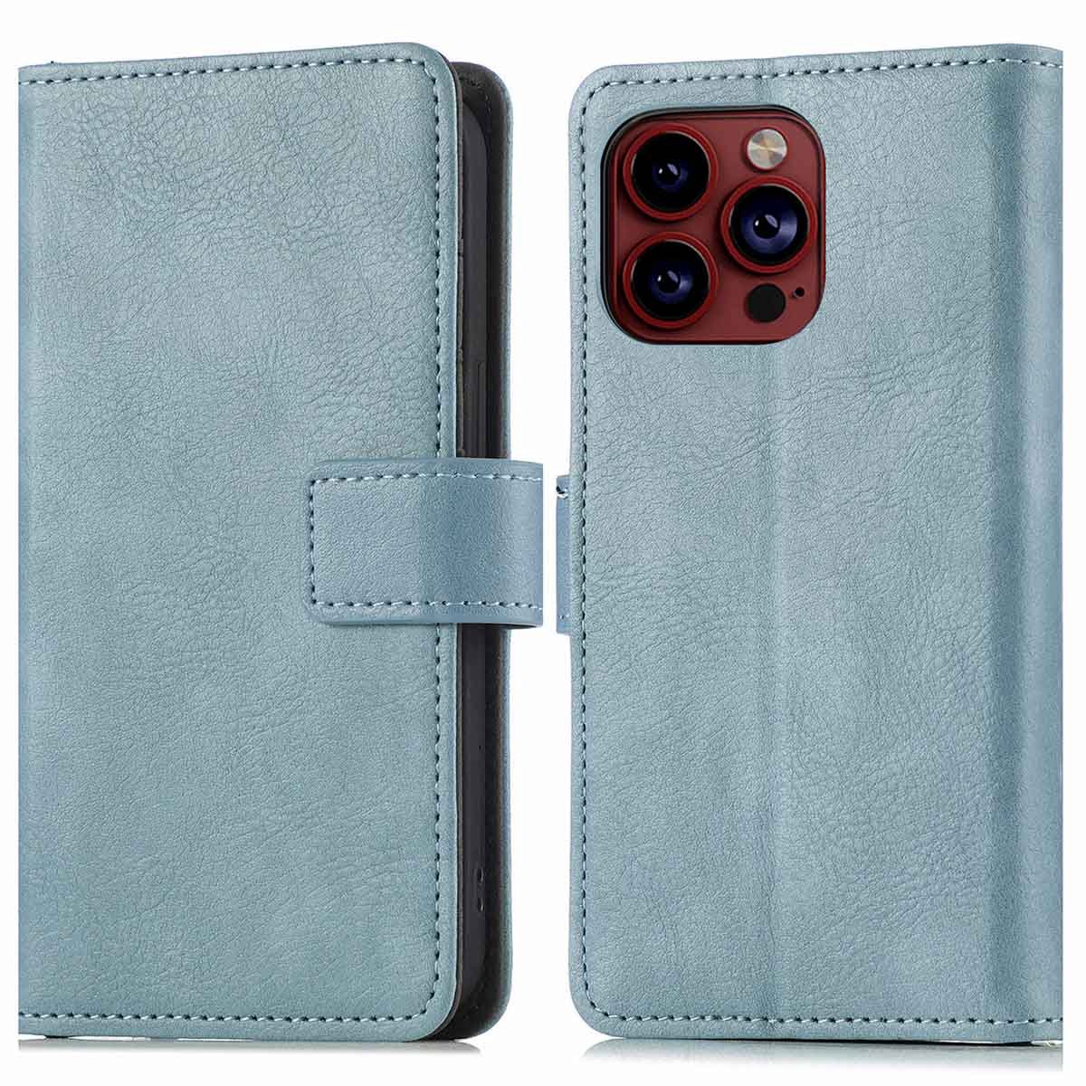 imoshion Hoesje - Geschikt voor Apple iPhone 15 Pro Max - Luxe Bookcase - Lichtblauw