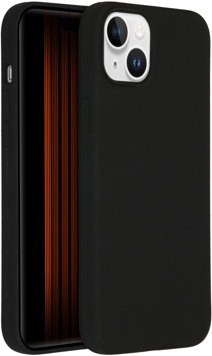 iPhone 15 Plus Hoesje Siliconen - Accezz Liquid Silicone Backcover met MagSafe - Zwart