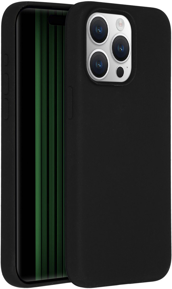 Accezz Hoesje Geschikt voor iPhone 15 Pro Max Hoesje Siliconen - Accezz Liquid Silicone Backcover Geschikt voor MagSafe - Zwart