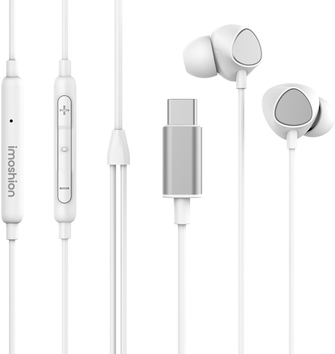 iMoshion In-Ear Oordopjes - Oortjes met Draad en Microfoon - Earbuds met USB-C aansluiting - Wit