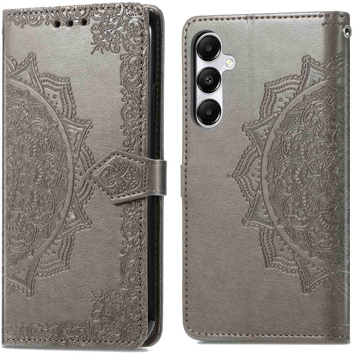 imoshion Hoesje - Geschikt voor Samsung Galaxy A35 - Mandala Bookcase - Grijs