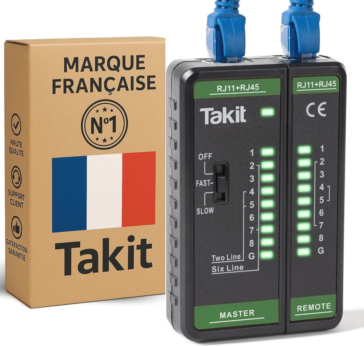 Ethernetkabel Tester voor RJ45 CAT5E tot CAT8 – Universele Oplossing voor Kabeltest