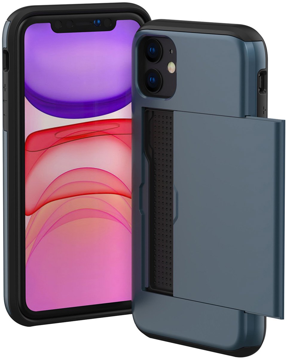 imoshion Hoesje met Pasjeshouder - Geschikt voor Apple iPhone 11 - Donkerblauw