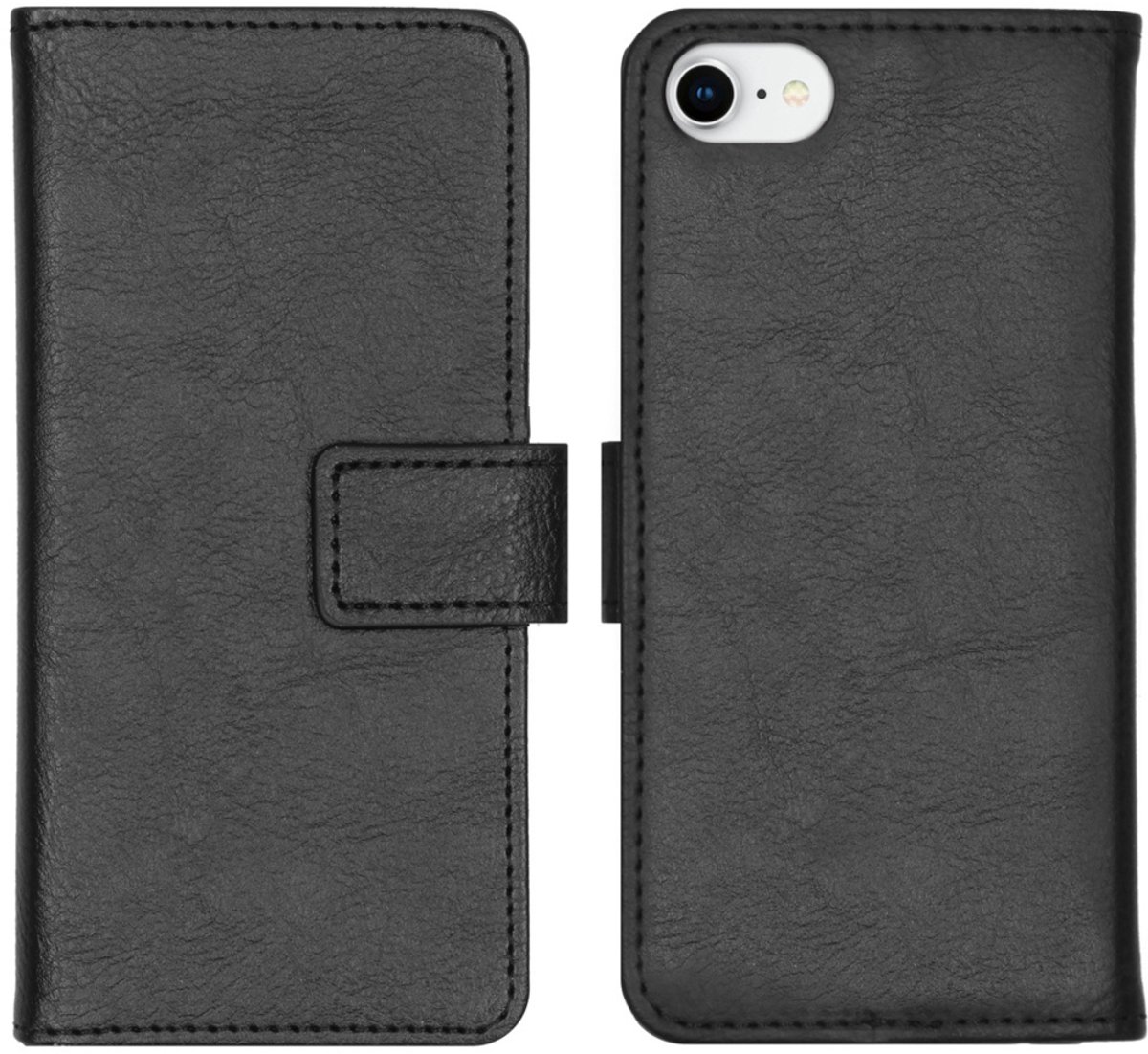 imoshion Hoesje - Geschikt voor Apple iPhone SE (2022) / SE (2020) / 8 / 7 / 6s / 6 - Luxe Bookcase - Zwart