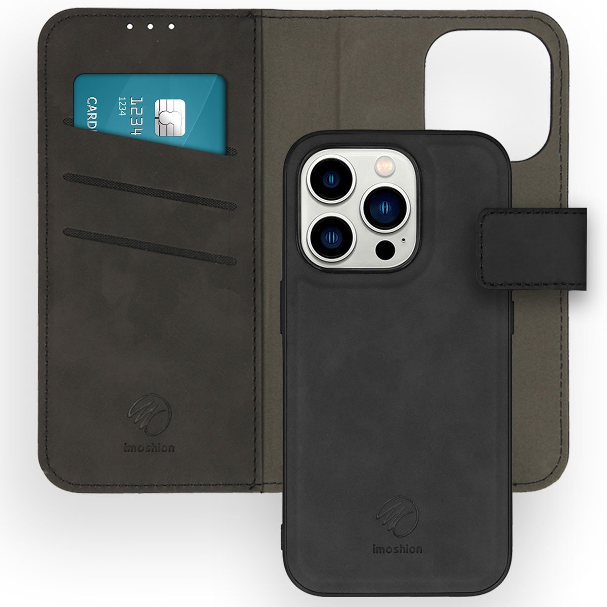 iMoshion Uitneembare 2-in-1 Luxe Booktype iPhone 14 Pro Hoesje Zwart