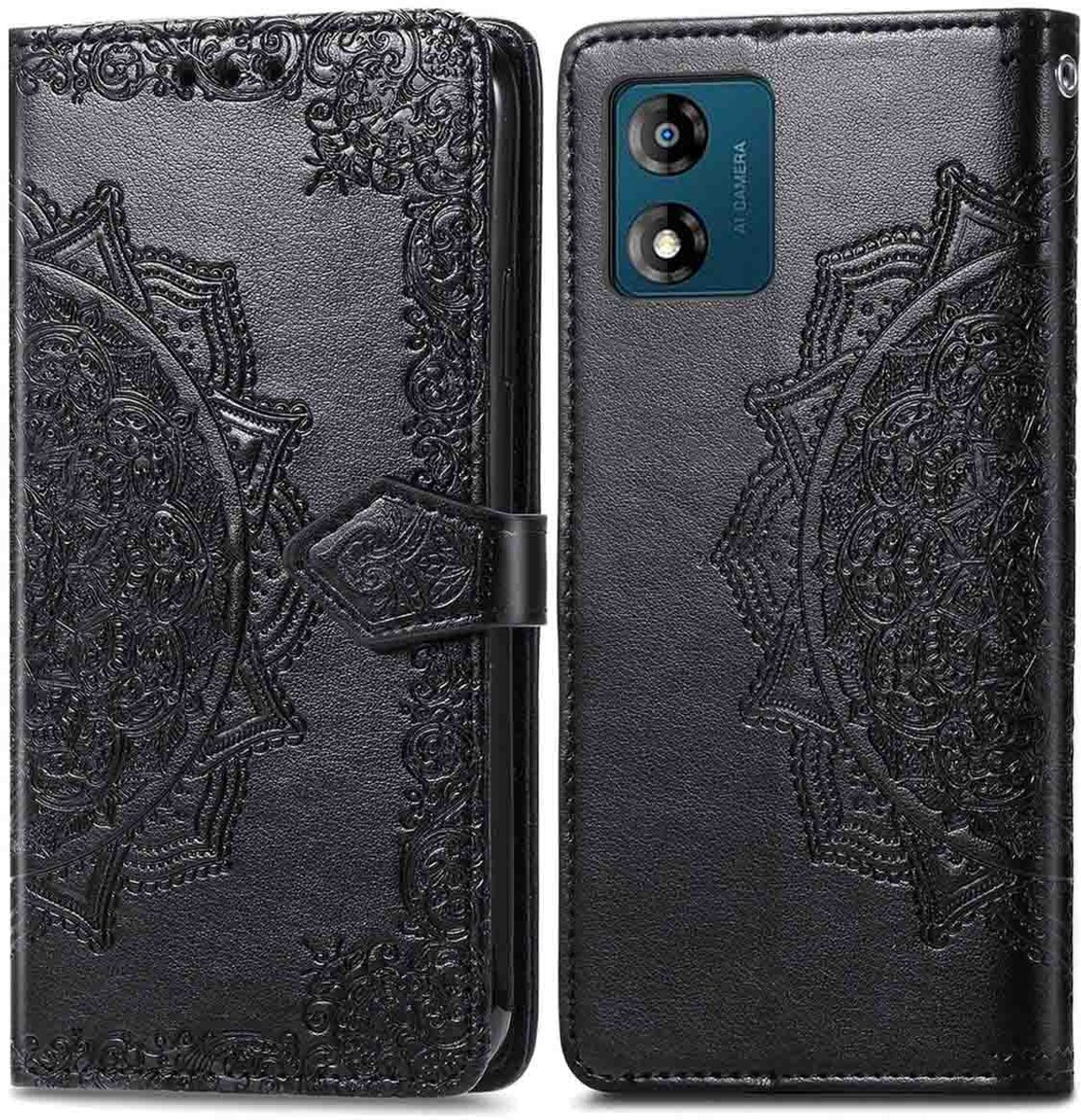imoshion Hoesje - Geschikt voor Motorola Moto E13 - Mandala Bookcase - Zwart