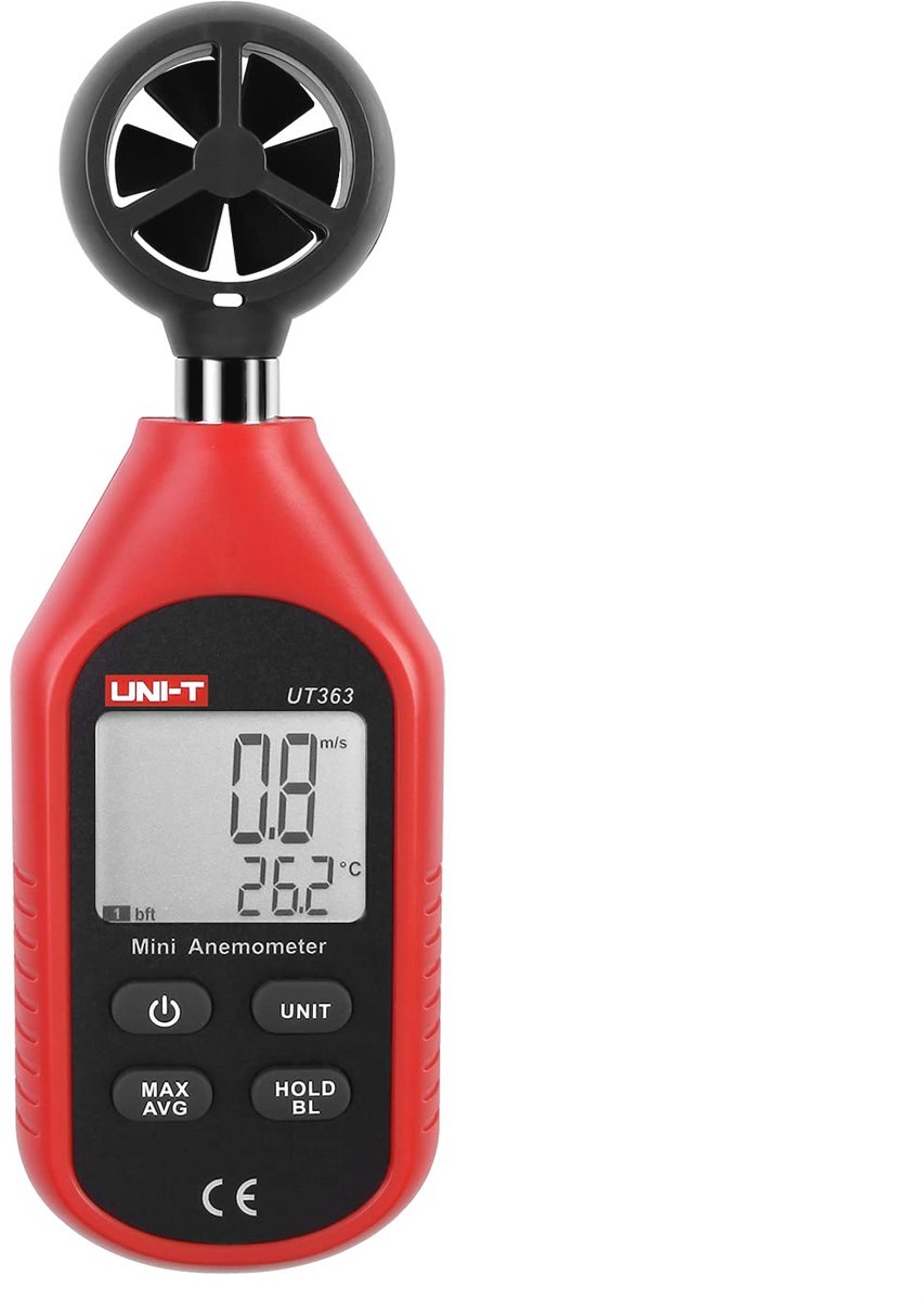 Draagbare digitale windmeter anemometer - windmeter voor zeilen, vissen, drakenvliegen en bergbeklimmen