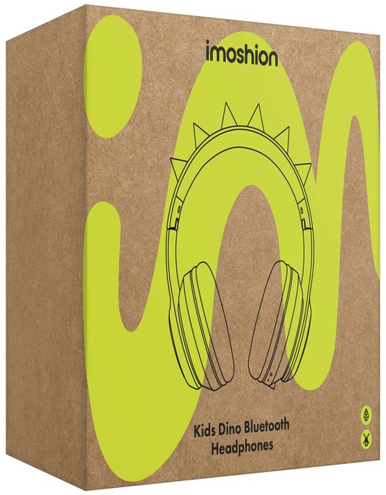 imoshion Kinder Koptelefoon Dino - Bluetooth en Decibelbegrenzer - Draadloze Koptelefoon Kinderen