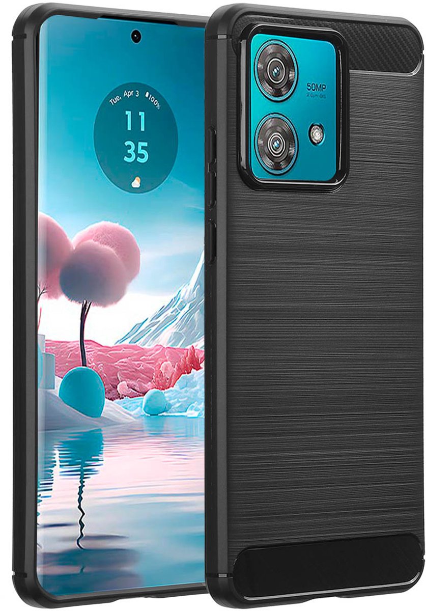 imoshion Hoesje - Geschikt voor Motorola Edge 40 Neo - Brushed Backcover - Zwart
