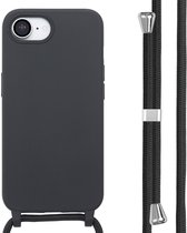 imoshion Hoesje - Geschikt voor Apple iPhone 17e / 16e - Siliconen hoesje met koord - Zwart