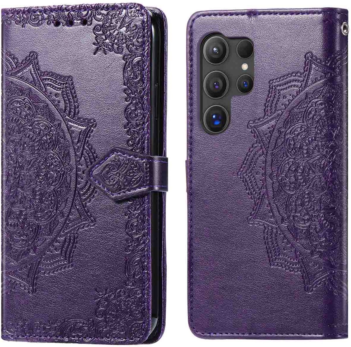 imoshion Hoesje - Geschikt voor Samsung Galaxy S25 Ultra - Mandala Bookcase - Paars