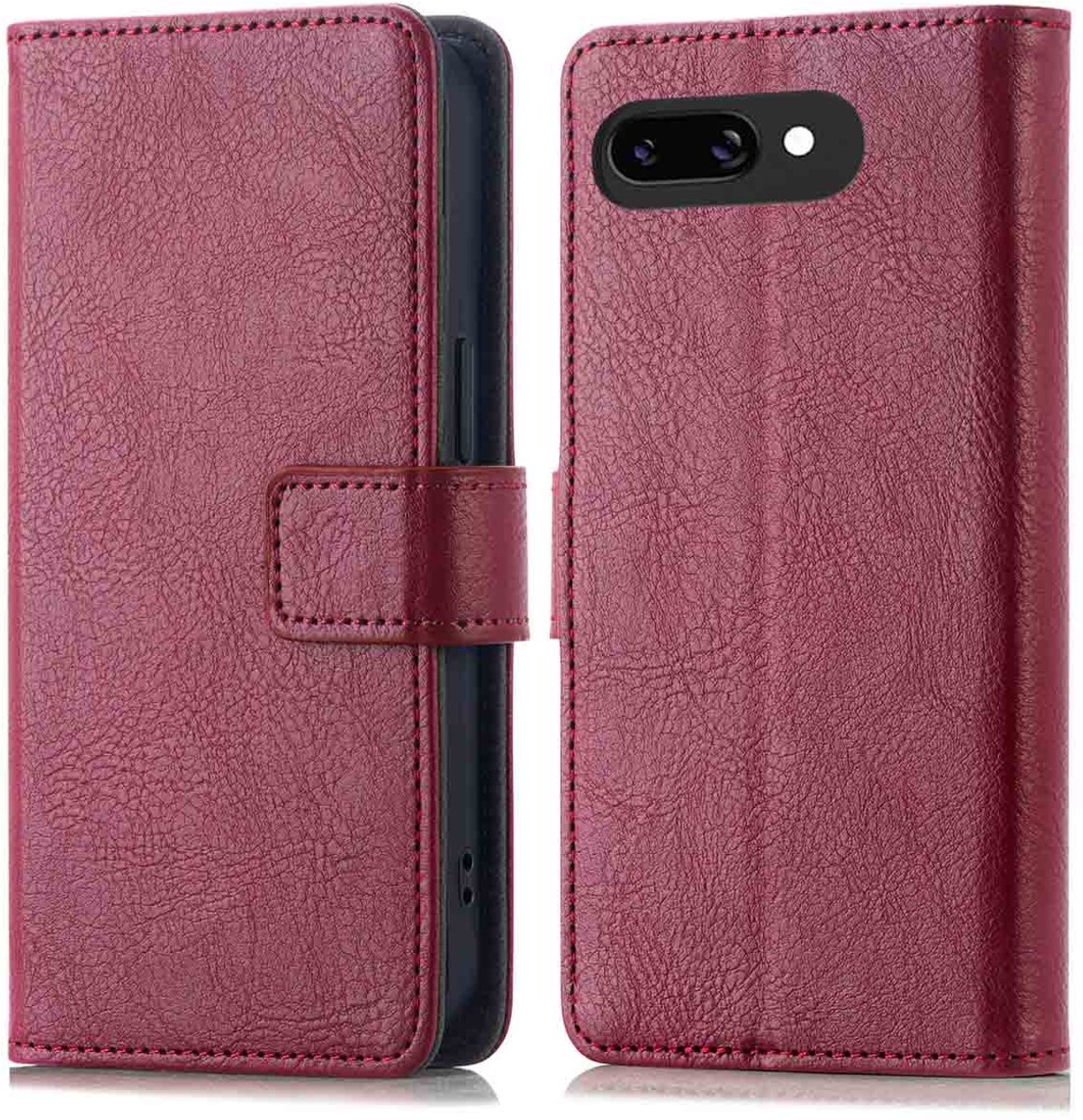 imoshion Hoesje - Geschikt voor Google Pixel 9a - Luxe Bookcase - Bordeaux